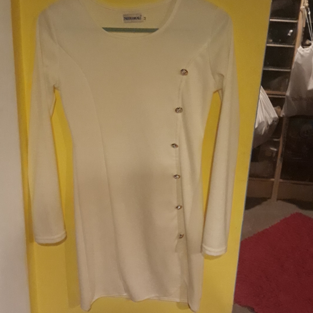 creme colored mini dress xs